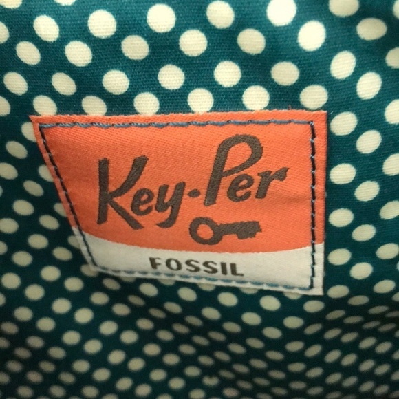 Fossil Key Per Pink Orange Zippered Pouch Bag - Picture 5 of 7